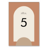 Moderne terracotta zand boho boog geometrische bru kaart (Achterkant)