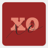 Moderne Terracotta Zwart XOXO Valentijn Gift Label (Voorkant)