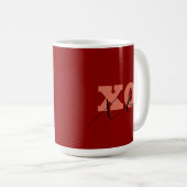 Moderne Terracotta Zwart XOXO Valentijn Gift Label Koffiemok (Voorkant rechts)