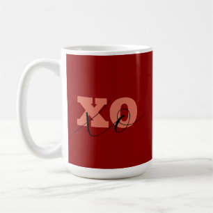 Moderne Terracotta Zwart XOXO Valentijn Gift Label Koffiemok