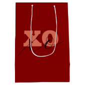 Moderne Terracotta Zwart XOXO Valentijn Gift Label Medium Cadeauzakje (Achterkant)