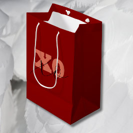 Moderne Terracotta Zwart XOXO Valentijn Gift Label Medium Cadeauzakje