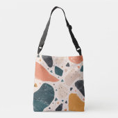 Moderne Terrazzo Abstracte Boodschappentas Crossbody Tas (Achterkant)