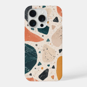 Moderne Terrazzo Abstracte Hoes voor Telefoon iPhone 15 Pro Case