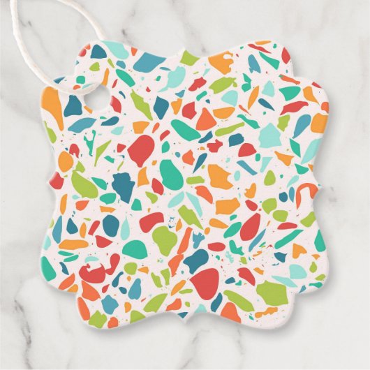 Moderne Terrazzo Kleurrijke Architectuurontwerper Bedankjes Labels (Voorkant)