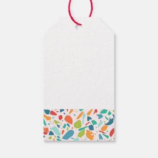 Moderne Terrazzo Kleurrijke Architectuurontwerper Cadeaulabel (Achterkant)