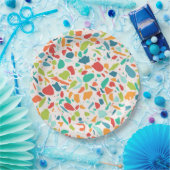 Moderne Terrazzo Kleurrijke Architectuurontwerper Papieren Bordje (Feest)