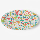 Moderne Terrazzo Kleurrijke Architectuurontwerper Papieren Bordje (Gekanteld)