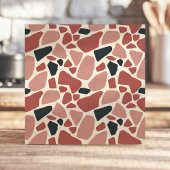 Moderne Terrazzo-ontwerpen in rood en zwart Tegeltje