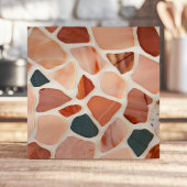 Moderne Terrazzo-ontwerpen met aardetinten Tegeltje