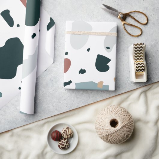 Moderne Terrazzo Patroon – Abstracte Midden Eeuw Z Cadeaupapier (Crafts)