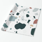 Moderne Terrazzo Patroon – Abstracte Midden Eeuw Z Cadeaupapier (Uitgerold)