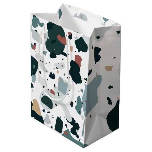 Moderne Terrazzo Patroon – Abstracte Midden Eeuw Z Medium Cadeauzakje (Achterkant Gekanteld)
