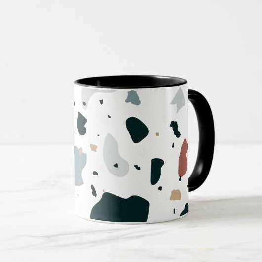 Moderne Terrazzo Patroon – Abstracte Midden Eeuw Z Mok (Voorkant rechts)