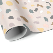 Moderne Terrazzo Patroon Beige Inpakpapier (Rol Hoek)