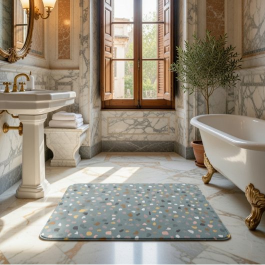 Moderne Terrazzo Patroon Zachta Neutraal Badmat