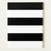 Moderne terug wit gestreepte aangepaste scriptnaam planner (Achterkant)