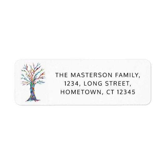 Moderne terugkeer van bomen etiket (Voorkant)