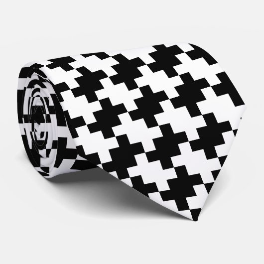 Moderne test op zwart en wit stropdas (Opgerold)