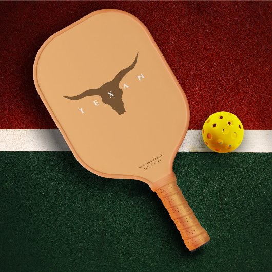 Moderne Texas Longhorn Pickleball Team Naam Paddle