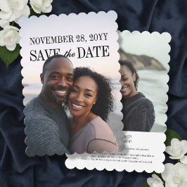 Moderne Text met Geschulpte Rand PhotoPop Gelaagde Save The Date