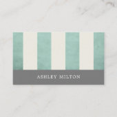 Moderne textielconsultant voor groene grijs stripe visitekaartje (Voorkant)