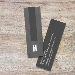 Moderne textielversie grijze stripe consultant Mon Mini Visitekaartje