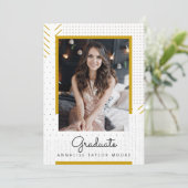 Moderne textuur Afstuderen foto aankondiging (Staand voorkant)