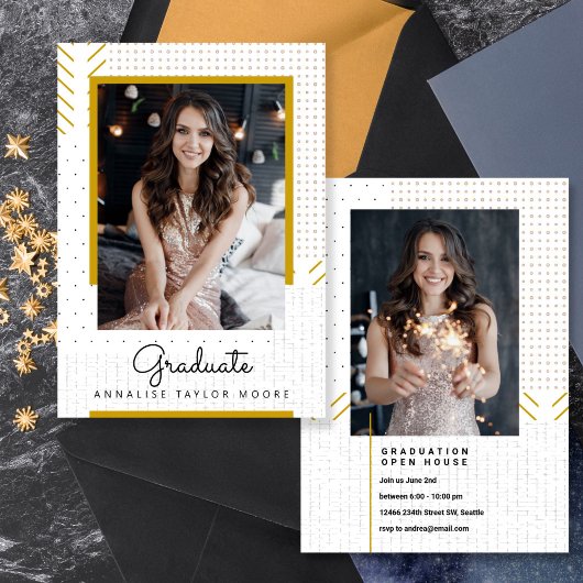Moderne textuur Afstuderen foto aankondiging