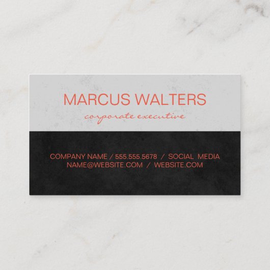 Moderne Textuur Bedrijfs Twee Tinten Visitekaartje (Achterkant)
