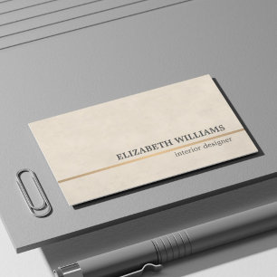 Moderne Textuur Beige Koperlijn Interieur Ontwerpe Visitekaartje