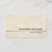 Moderne Textuur Beige Koperlijn Interieur Ontwerpe Visitekaartje (Voorkant)