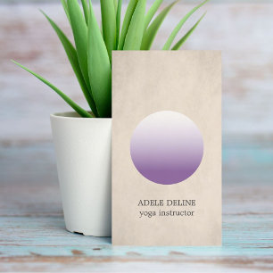 Moderne Textuur Beige Paarse Cirkel Yoga Instructe Visitekaartje