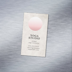 Moderne textuur beige pasta Circle Yoga Instructor Magnetisch Visitekaartje