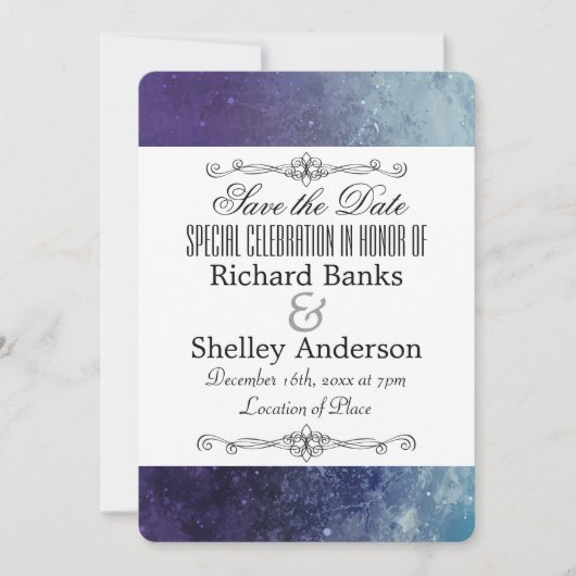 Moderne textuur fancy save the date (Voorkant)