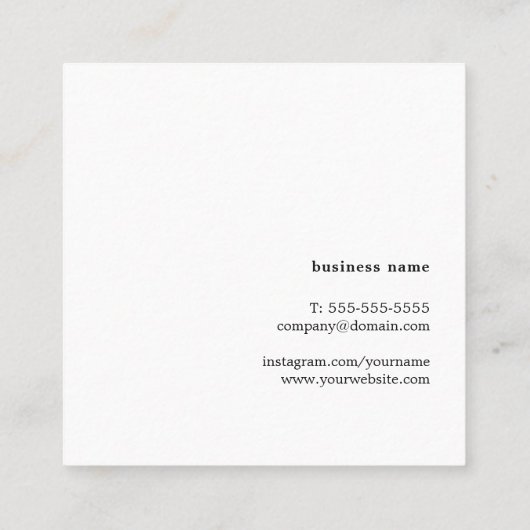 Moderne textuur geometrische interieur ontwerper vierkante visitekaartje (Achterkant)