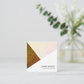 Moderne textuur geometrische interieur ontwerper vierkante visitekaartje (Staand voorkant)