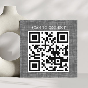 Moderne textuur grijs zwart QR-code vet Vierkante Visitekaartje