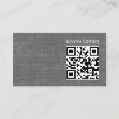 Moderne textuur grijs zwart QR-code vet Visitekaartje (Voorkant)