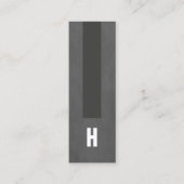 Moderne Textuur Grijze Streep Consultant Monogram Mini Visitekaartje (Voorkant)