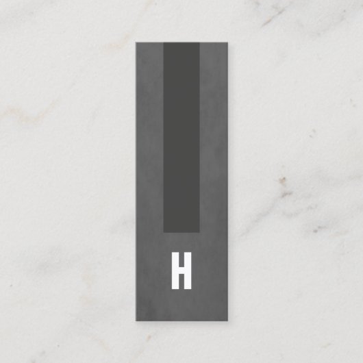 Moderne Textuur Grijze Streep Consultant Monogram Mini Visitekaartje (Voorkant)