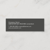 Moderne Textuur Grijze Streep Consultant Monogram Mini Visitekaartje (Achterkant)