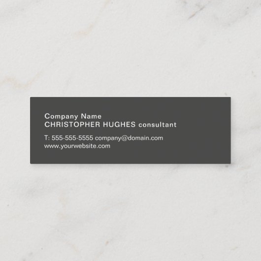 Moderne Textuur Grijze Streep Consultant Monogram Mini Visitekaartje (Achterkant)