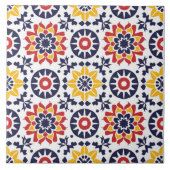 Moderne Textuur Mexicaanse Papel Picado Kleurrijk Tegeltje (Voorkant)