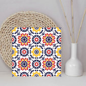 Moderne Textuur Mexicaanse Papel Picado Kleurrijk Tegeltje