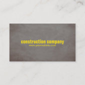 Moderne textuur stenen gele constructie visitekaartje (Voorkant)