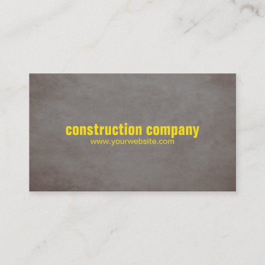 Moderne textuur stenen gele constructie visitekaartje (Voorkant)