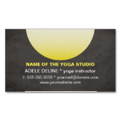 Moderne textuur Zwart Geel Yoga Instructeur Magnetisch Visitekaartje (Voorkant)