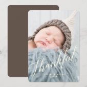 Moderne Thankful Thanksgiving-fotokaart Feestdagenkaart (Voorkant / Achterkant)