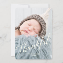Moderne Thankful Thanksgiving-fotokaart Feestdagenkaart